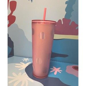 Disney Parks 2022 Walt Disney World Mickey Pink Polka Dot Starbucks Tumbler Cup